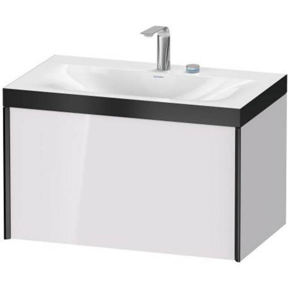 Duravit XViu One Drawer C-Bonded Wall-Mount Vanity Kit Silver Pine