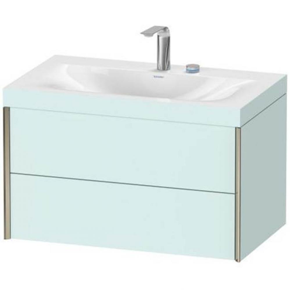 Duravit XViu Two Drawer C-Bonded Wall-Mount Vanity Kit Light Blue