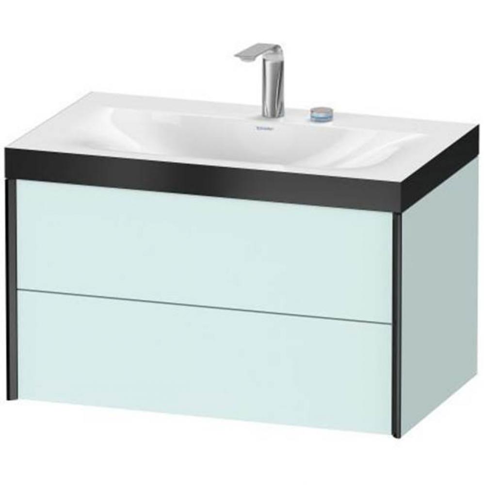 Duravit XViu Two Drawer C-Bonded Wall-Mount Vanity Kit Light Blue