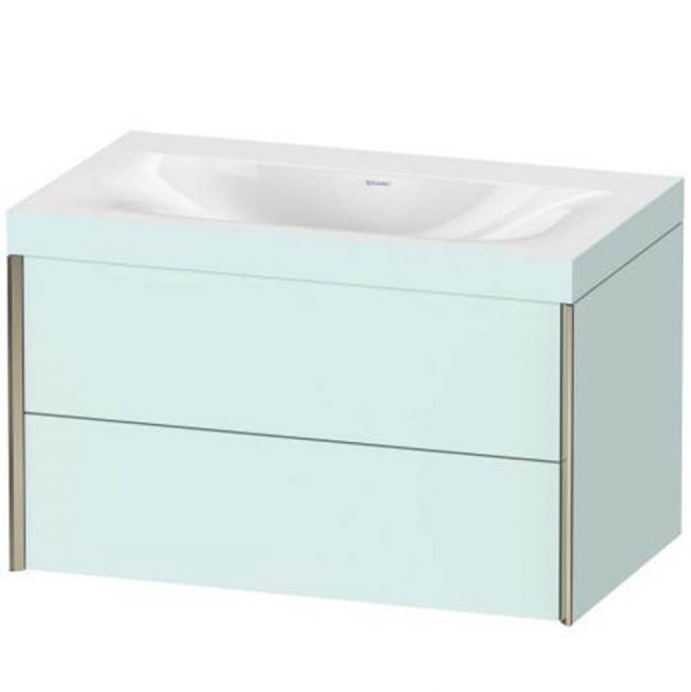 Duravit XViu Two Drawer C-Bonded Wall-Mount Vanity Kit Light Blue