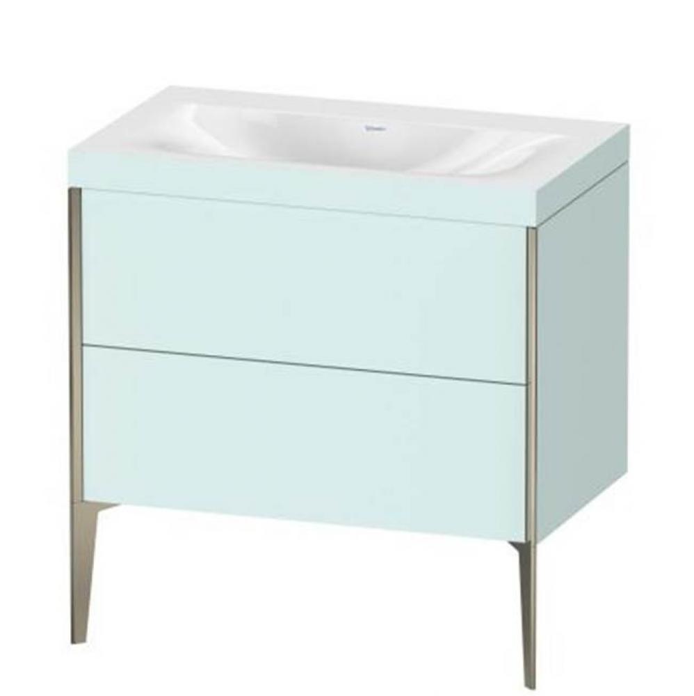 Duravit XViu Two Drawer C-Bonded Floorstanding Vanity Kit Light Blue