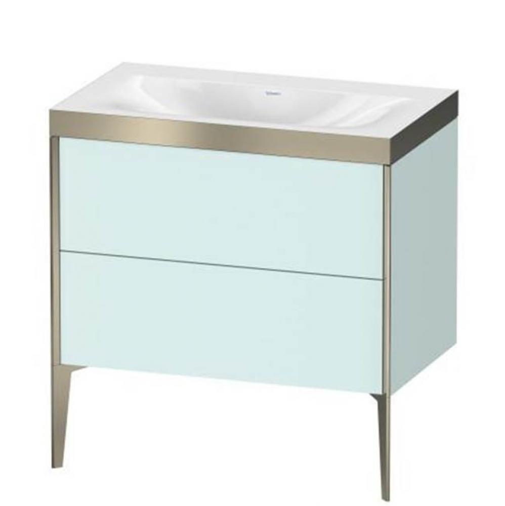 Duravit XViu Two Drawer C-Bonded Floorstanding Vanity Kit Light Blue