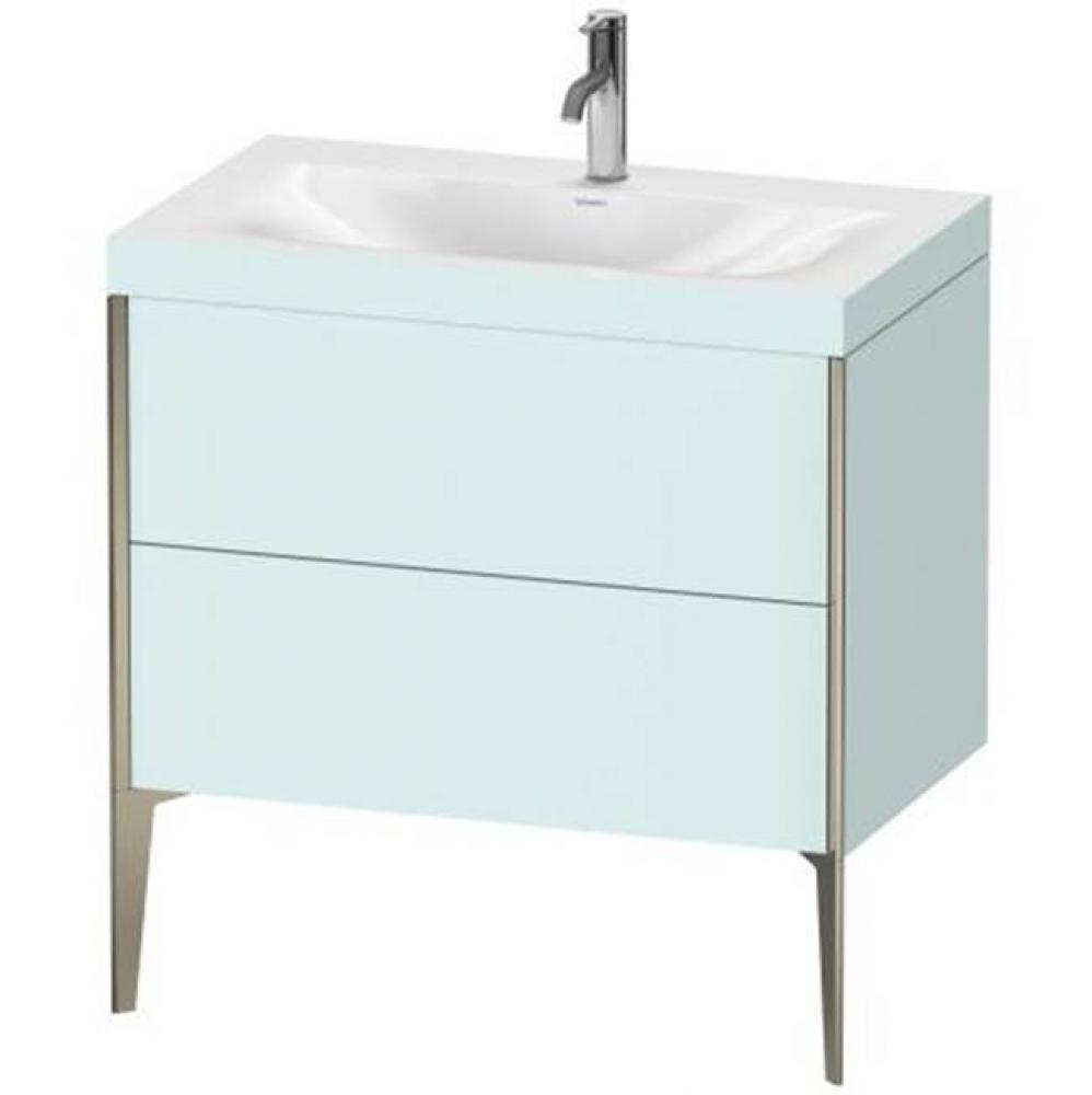 Duravit XViu Two Drawer C-Bonded Floorstanding Vanity Kit Light Blue