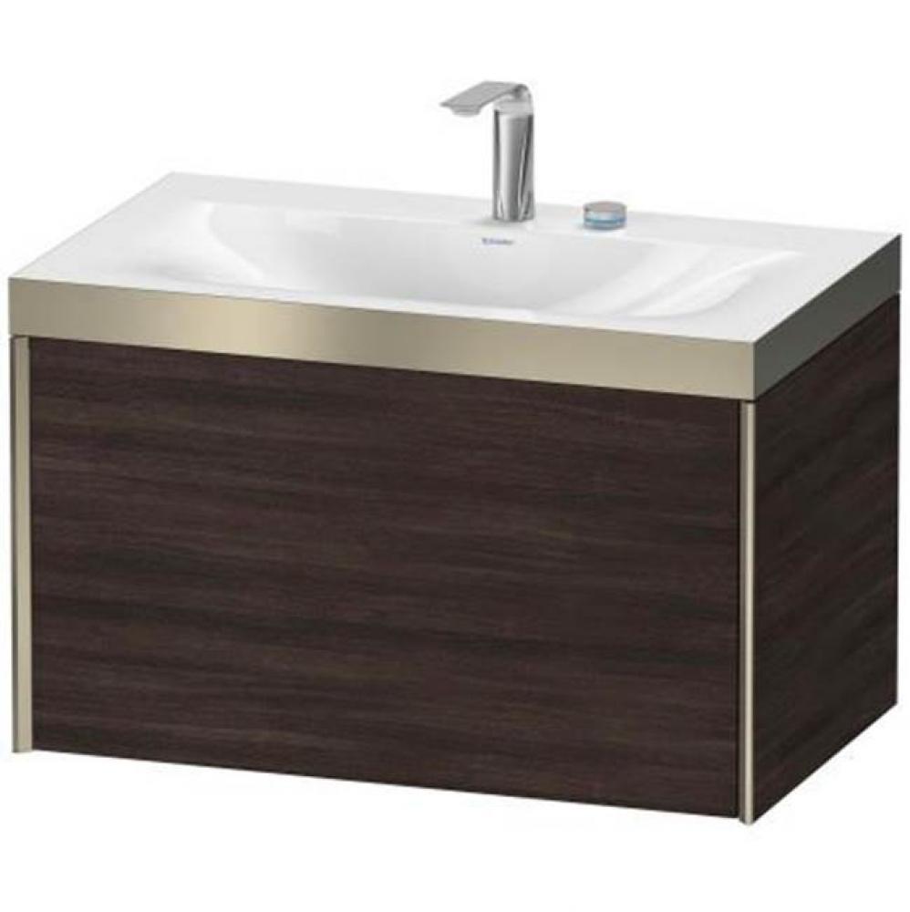 Duravit XViu One Drawer C-Bonded Wall-Mount Vanity Kit European Oak