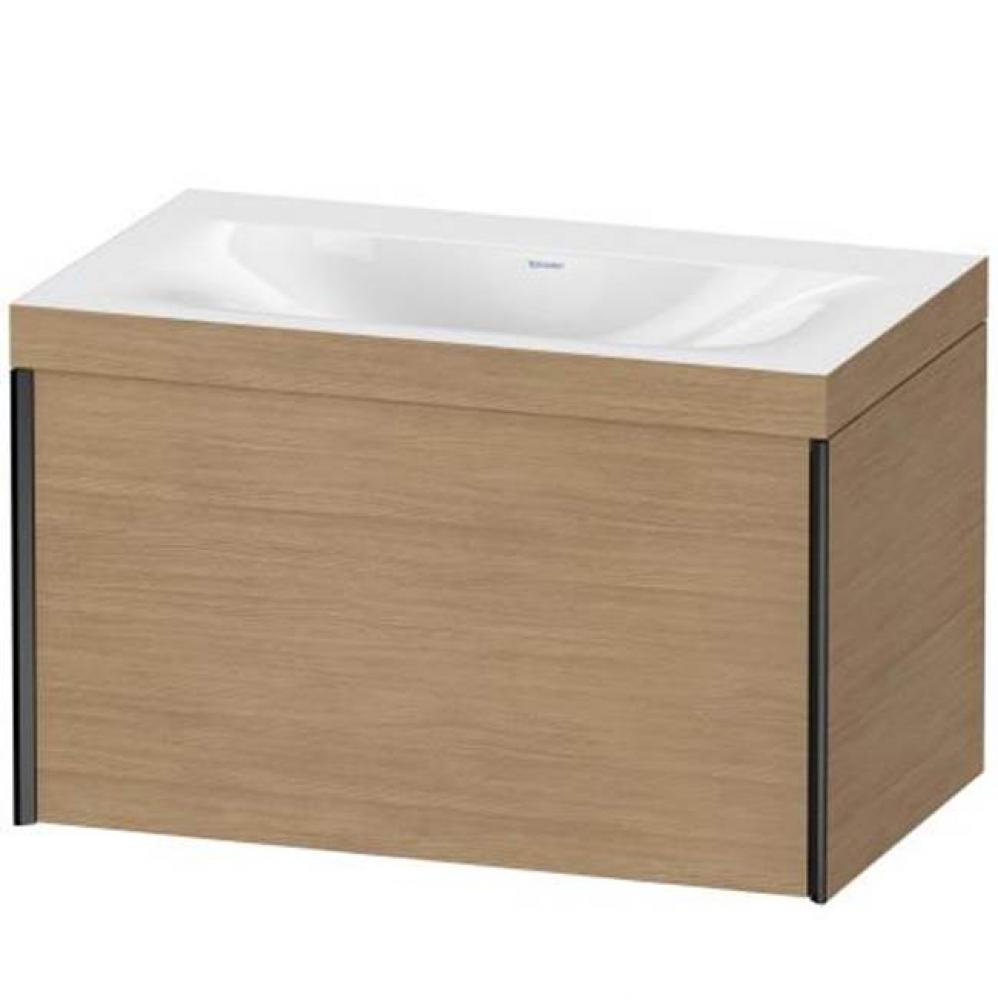 Duravit XViu One Drawer C-Bonded Wall-Mount Vanity Kit Pine Terra