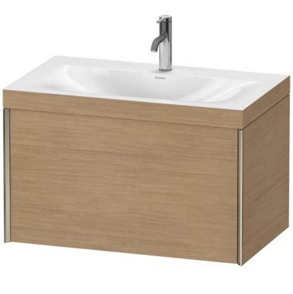 Duravit XViu One Drawer C-Bonded Wall-Mount Vanity Kit Pine Terra