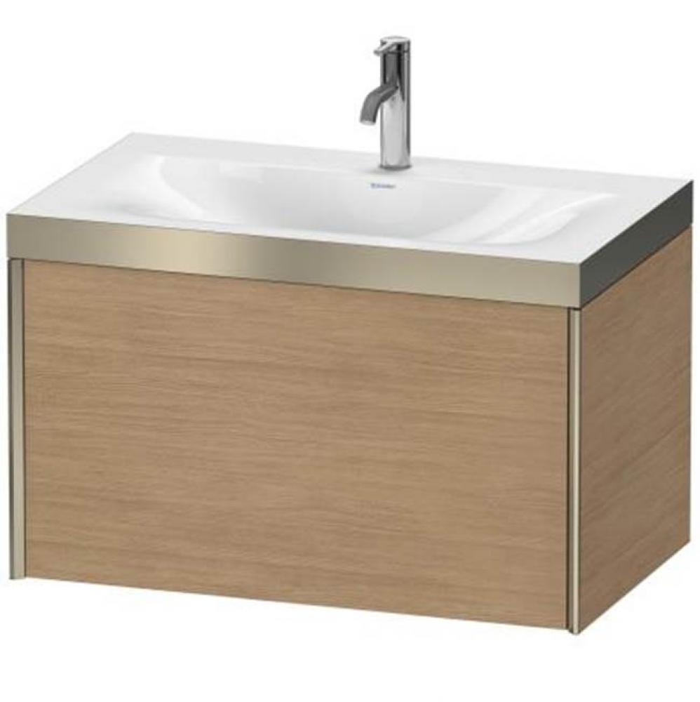 Duravit XViu One Drawer C-Bonded Wall-Mount Vanity Kit Pine Terra