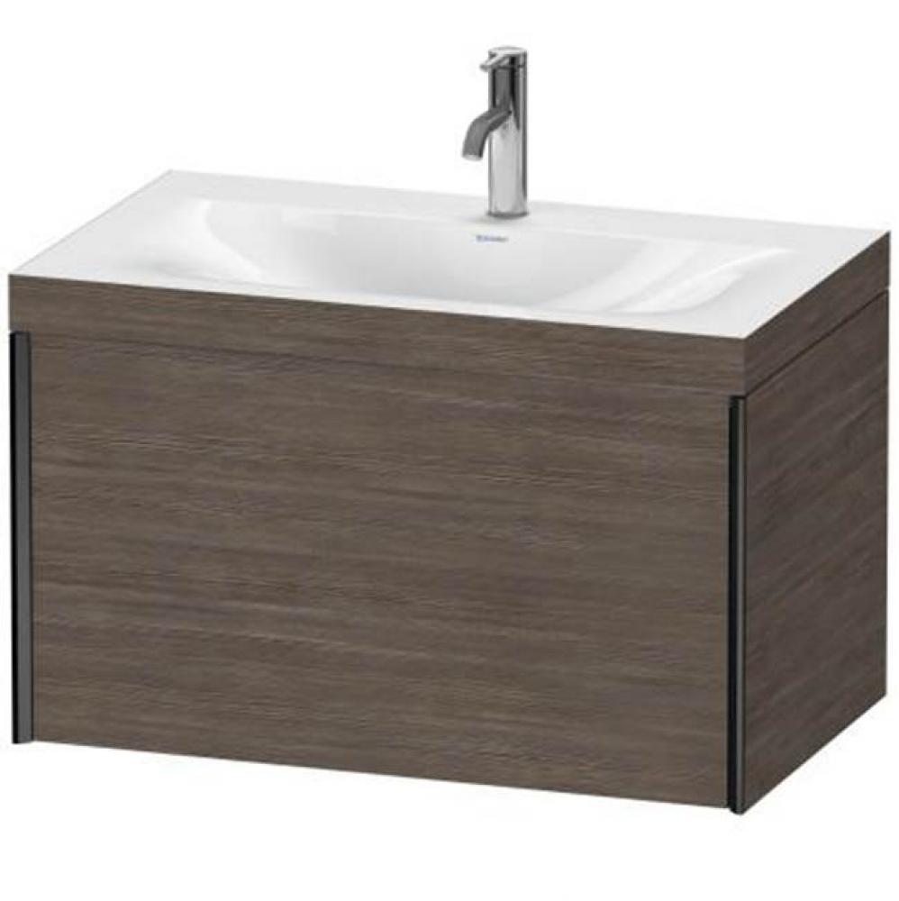 Duravit XViu One Drawer C-Bonded Wall-Mount Vanity Kit Silver Pine