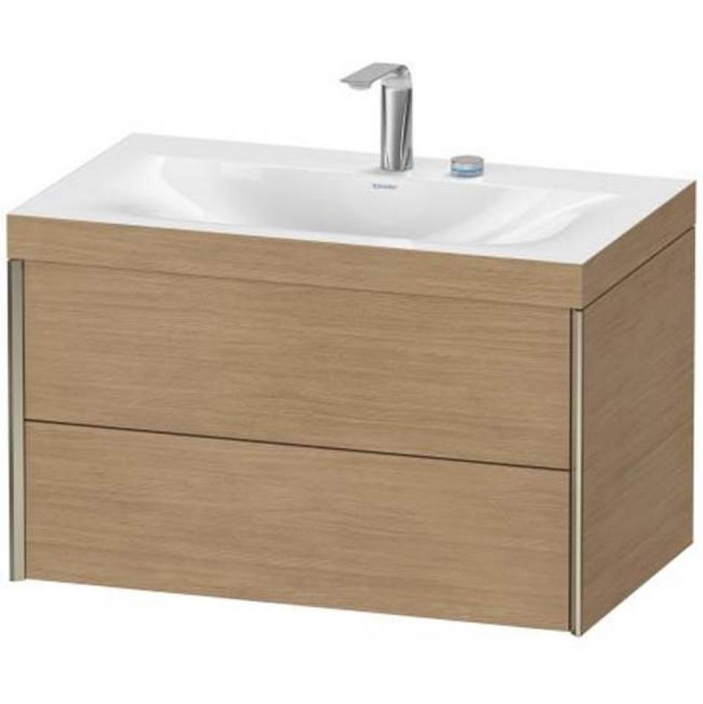 Duravit XViu Two Drawer C-Bonded Wall-Mount Vanity Kit Pine Terra