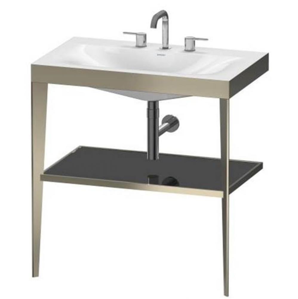 Duravit XViu C-Bonded Set With Metal Console  Black High Gloss