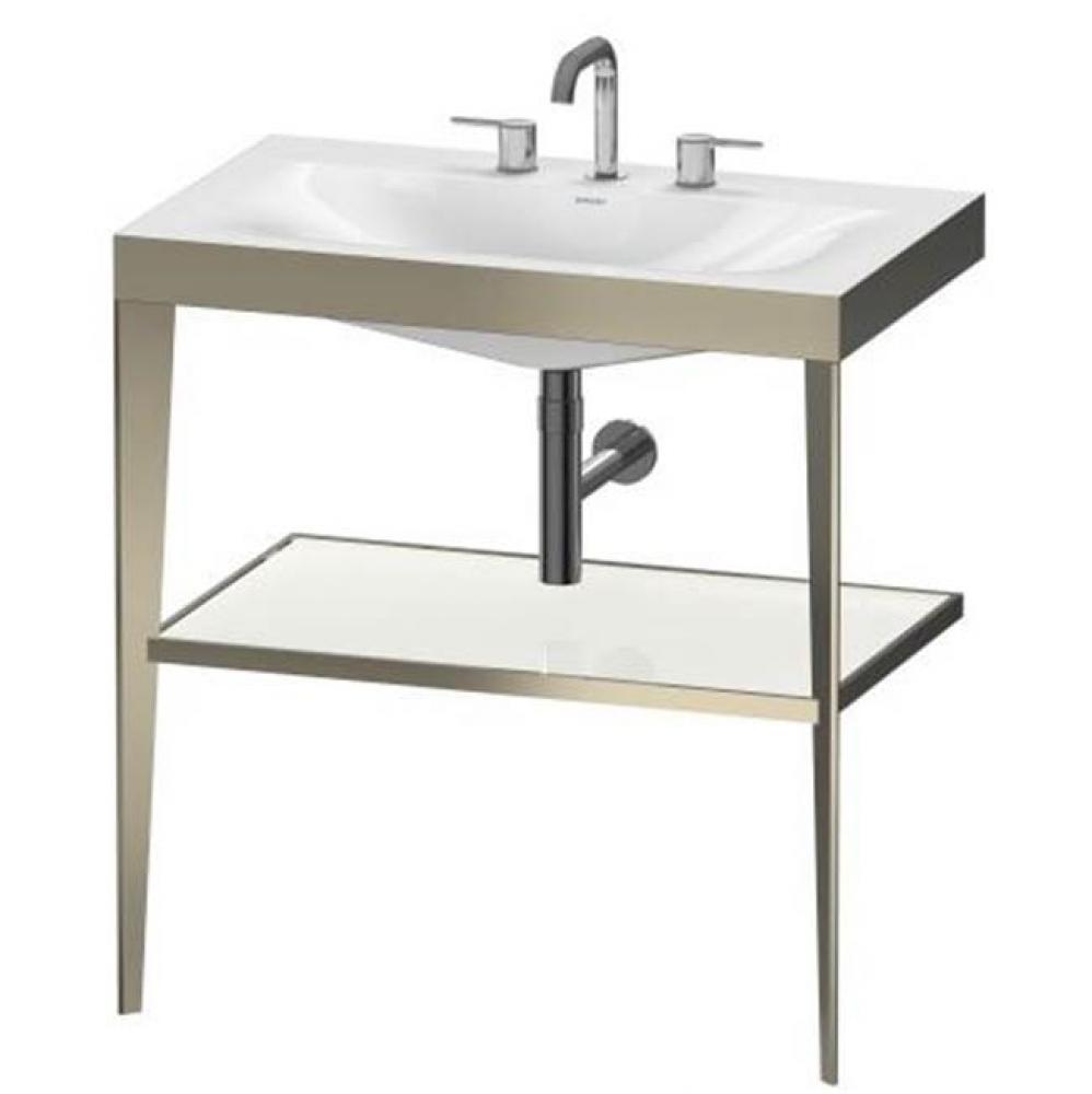 Duravit XViu C-Bonded Set With Metal Console  White High Gloss