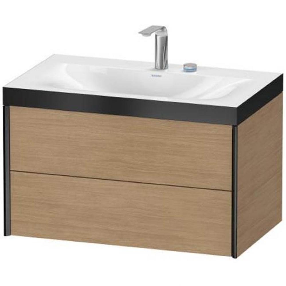 Duravit XViu Two Drawer C-Bonded Wall-Mount Vanity Kit Pine Terra