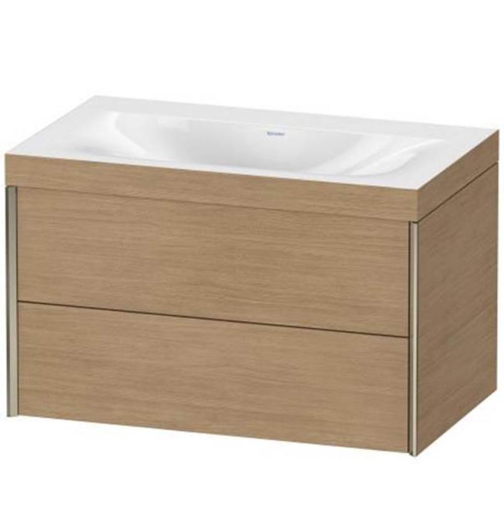 Duravit XViu Two Drawer C-Bonded Wall-Mount Vanity Kit Pine Terra