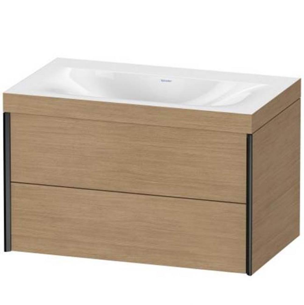 Duravit XViu Two Drawer C-Bonded Wall-Mount Vanity Kit Pine Terra