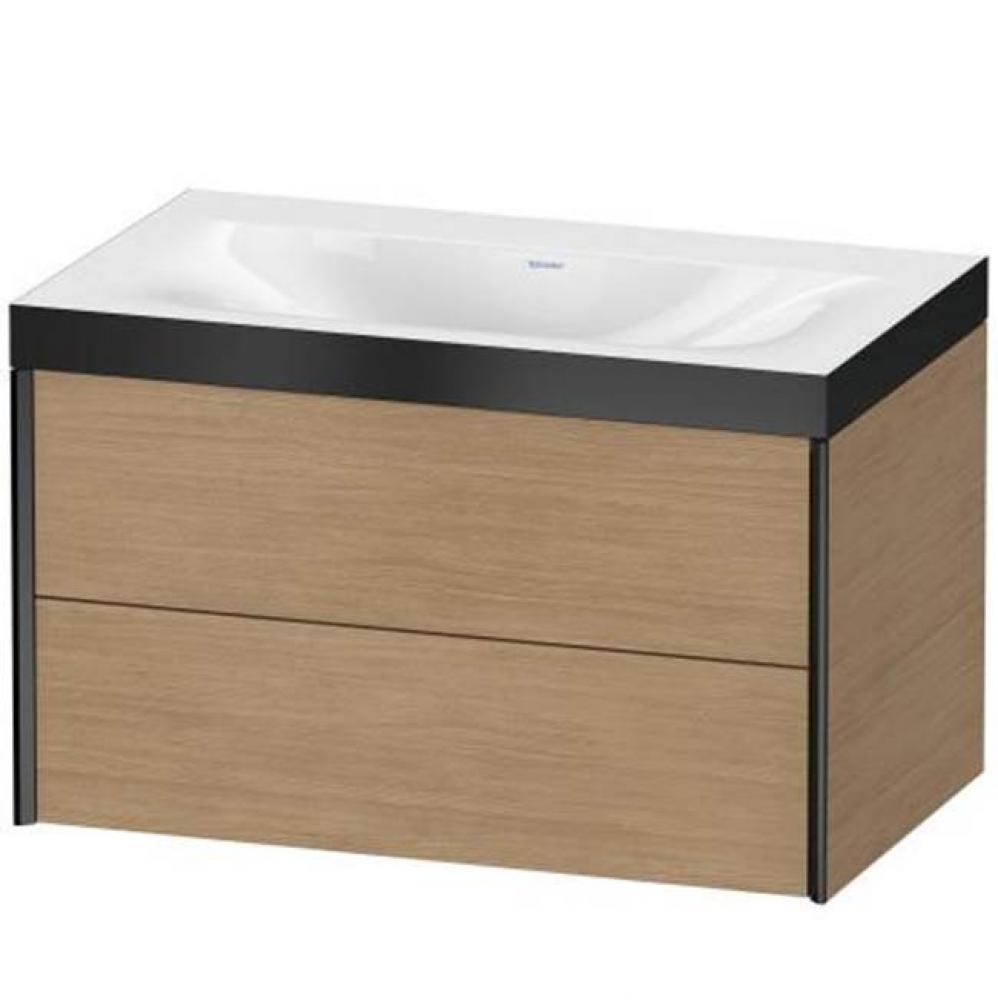 Duravit XViu Two Drawer C-Bonded Wall-Mount Vanity Kit Pine Terra