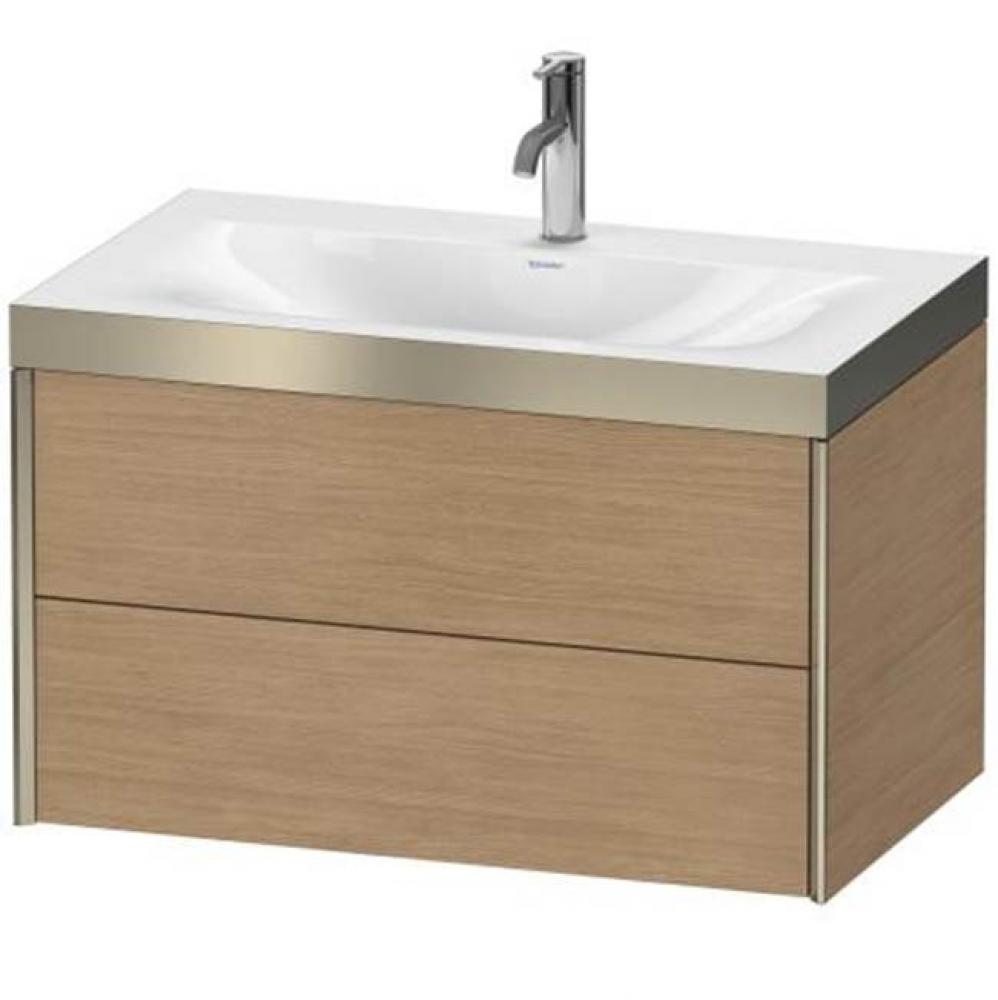 Duravit XViu Two Drawer C-Bonded Wall-Mount Vanity Kit Pine Terra