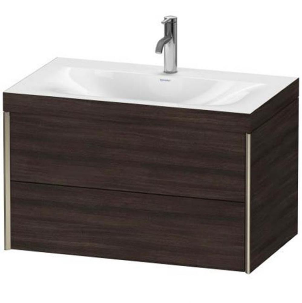 Duravit XViu Two Drawer C-Bonded Wall-Mount Vanity Kit European Oak