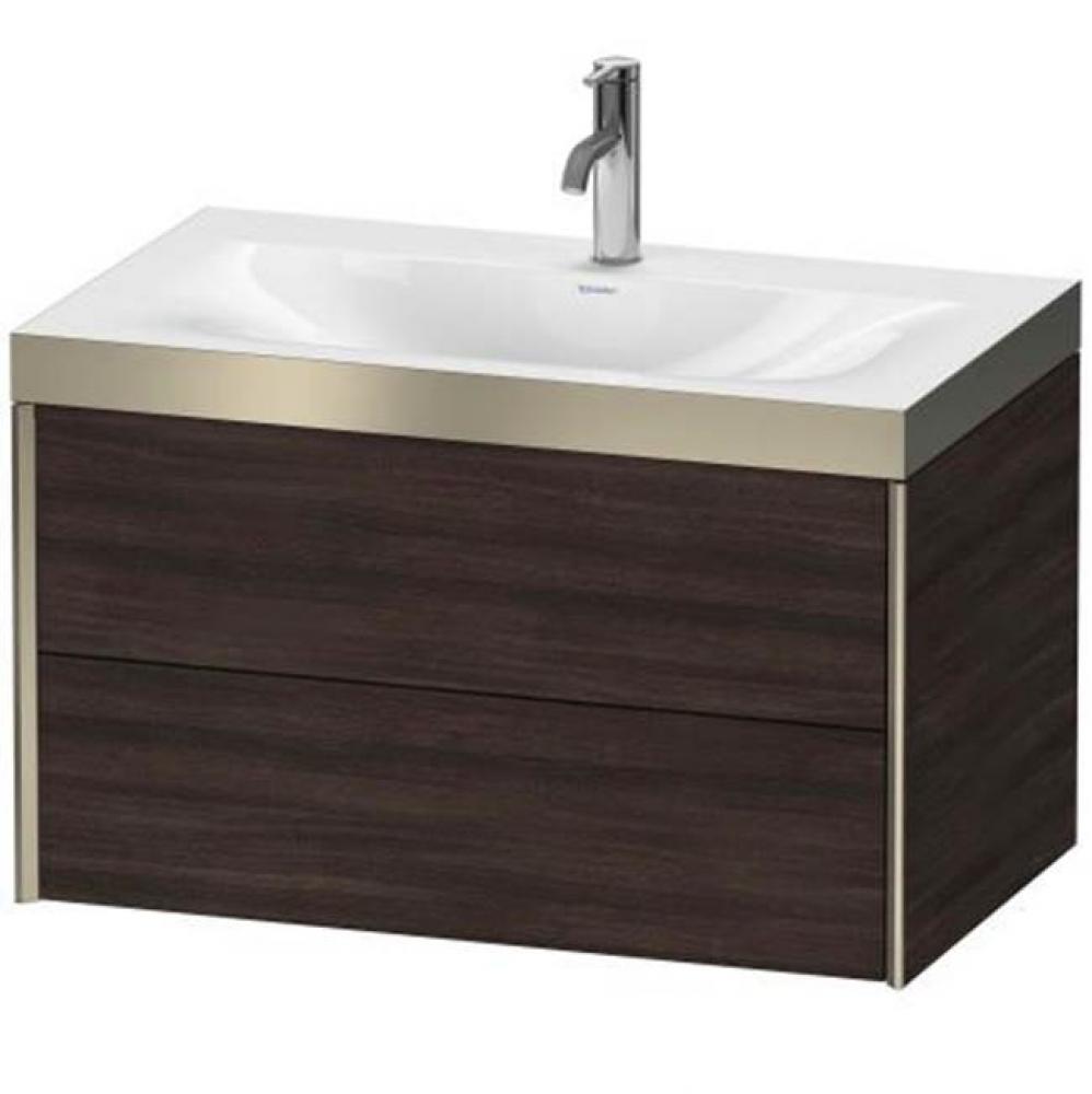 Duravit XViu Two Drawer C-Bonded Wall-Mount Vanity Kit European Oak