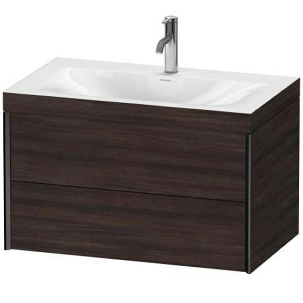 Duravit XViu Two Drawer C-Bonded Wall-Mount Vanity Kit European Oak