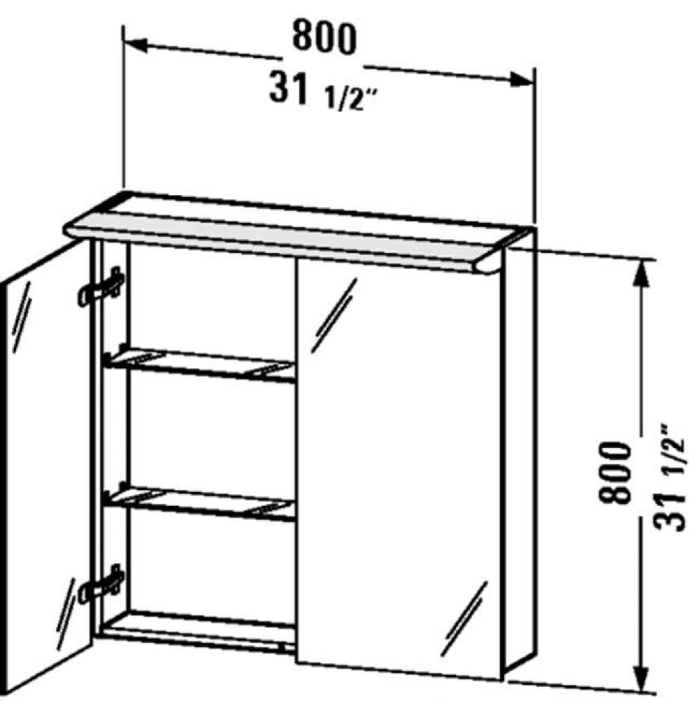 DN Mirror cabinet 800x800x270mm Pine