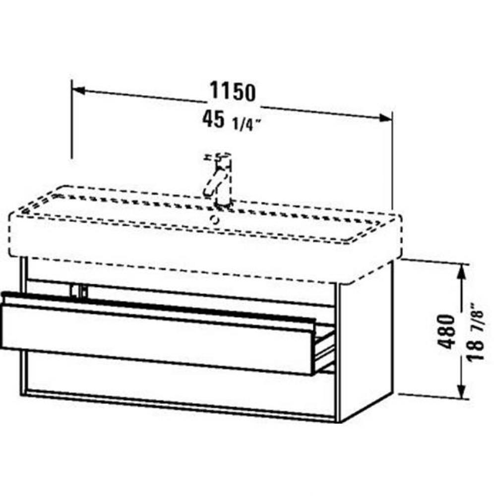 Duravit Ketho Vanity Unit Wall-Mounted  Pine Silver