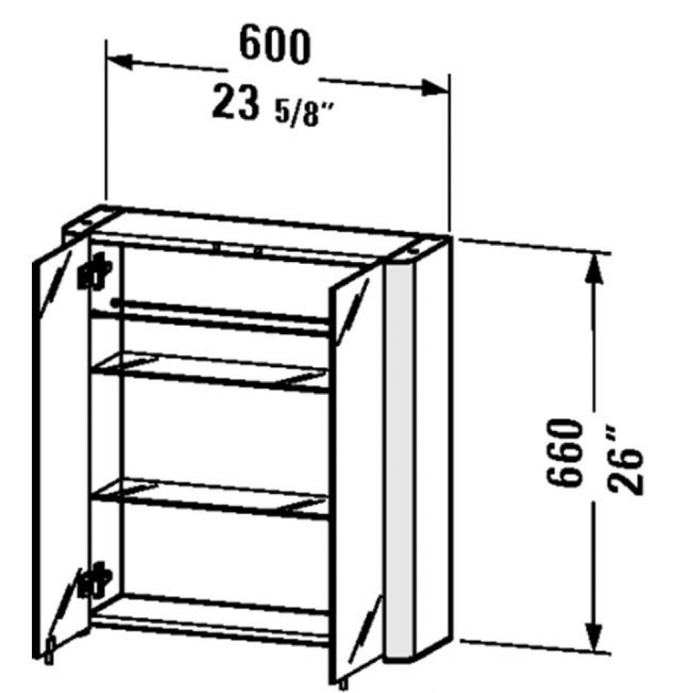 LM mirror cabinet 23 5/8''x26'' - Aluminum