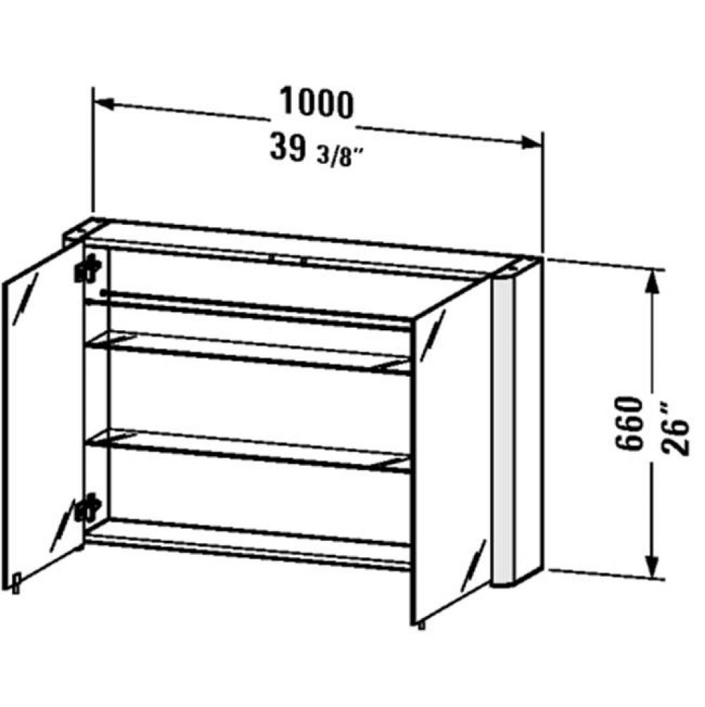 LM mirror cabinet 39 3/8''x26'' - Aluminum