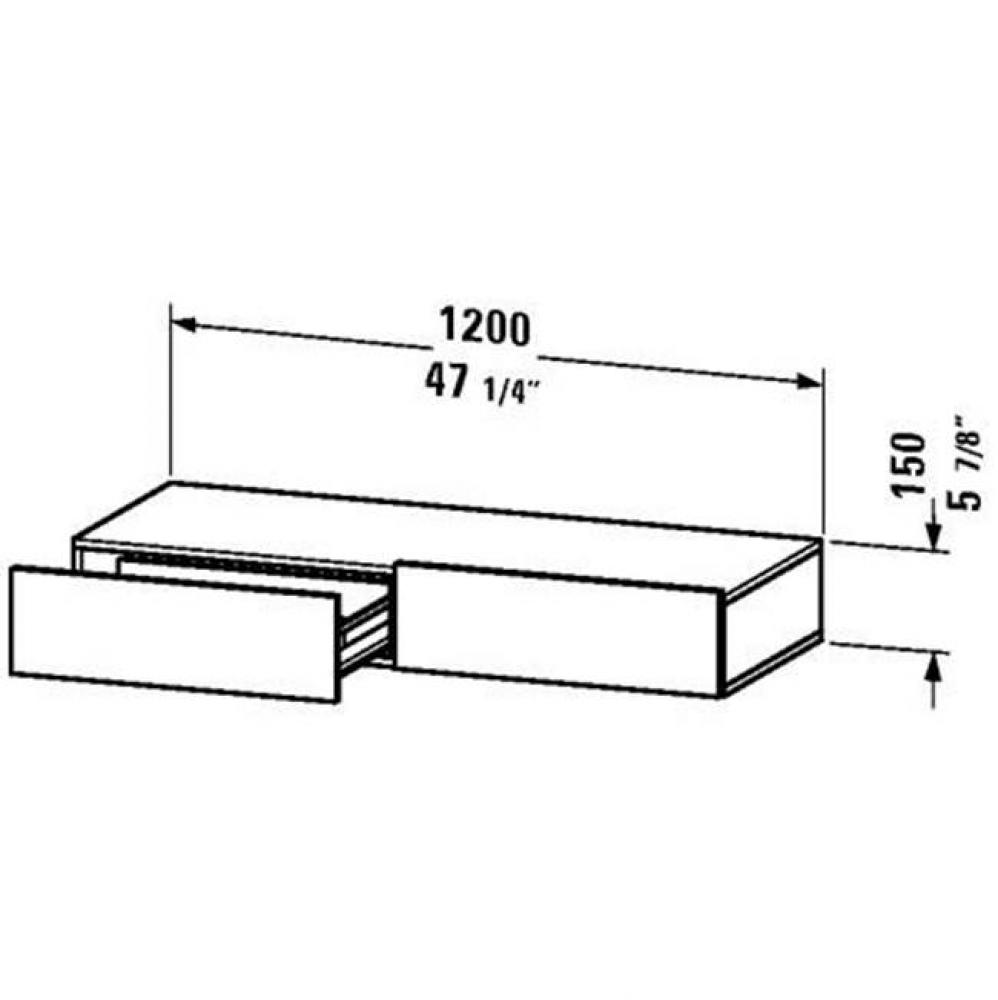 Duravit DuraStyle Shelf With Drawer  White High Gloss