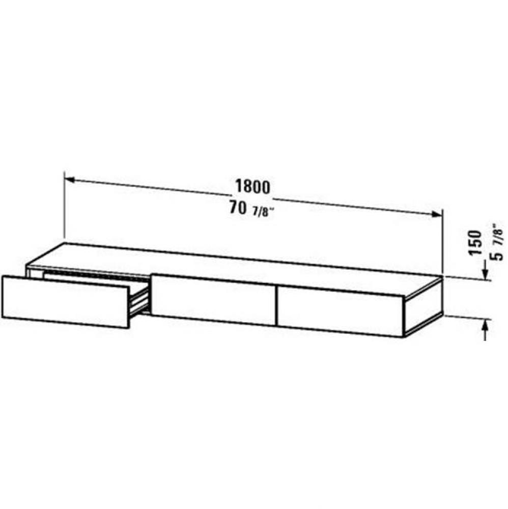 Duravit DuraStyle Shelf With Drawer  Natural Walnut