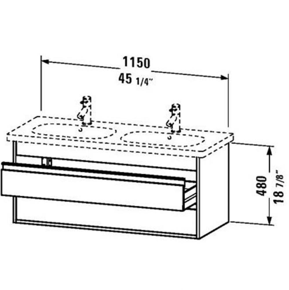 Duravit Ketho Vanity Unit Wall-Mounted  European Oak