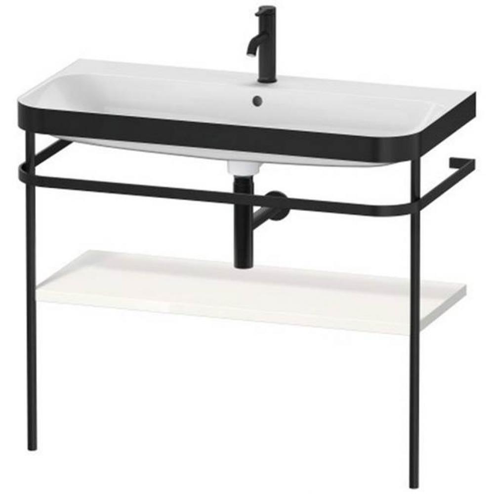 Happy D.2 Plus C-Bonded Vanity Kit with Sink and Metal Console White