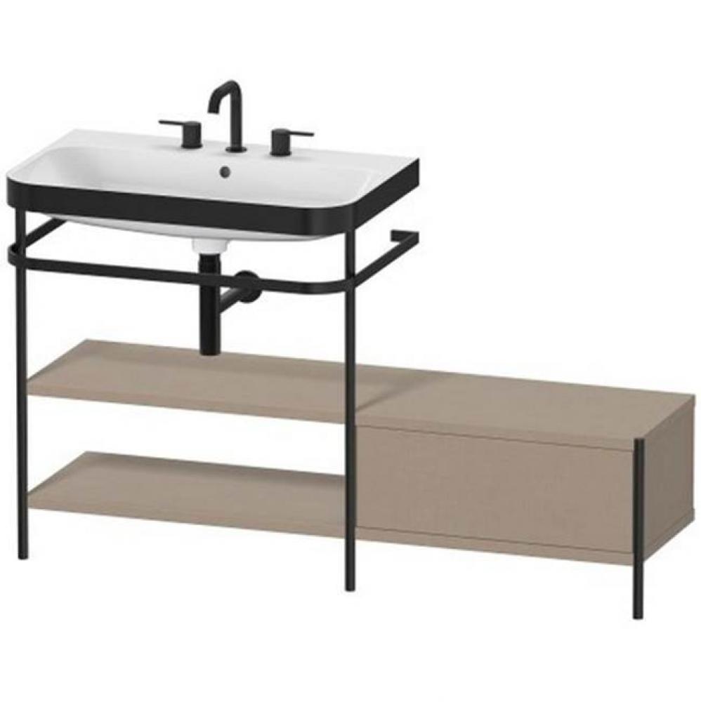 Duravit Happy D.2 Plus C-Bonded Set With Metal Console  Linen