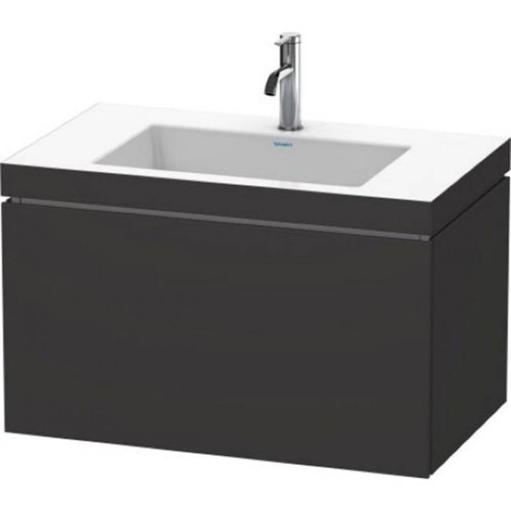 Duravit L-Cube C-Bonded Wall-Mounted Vanity  Graphite Super Matte