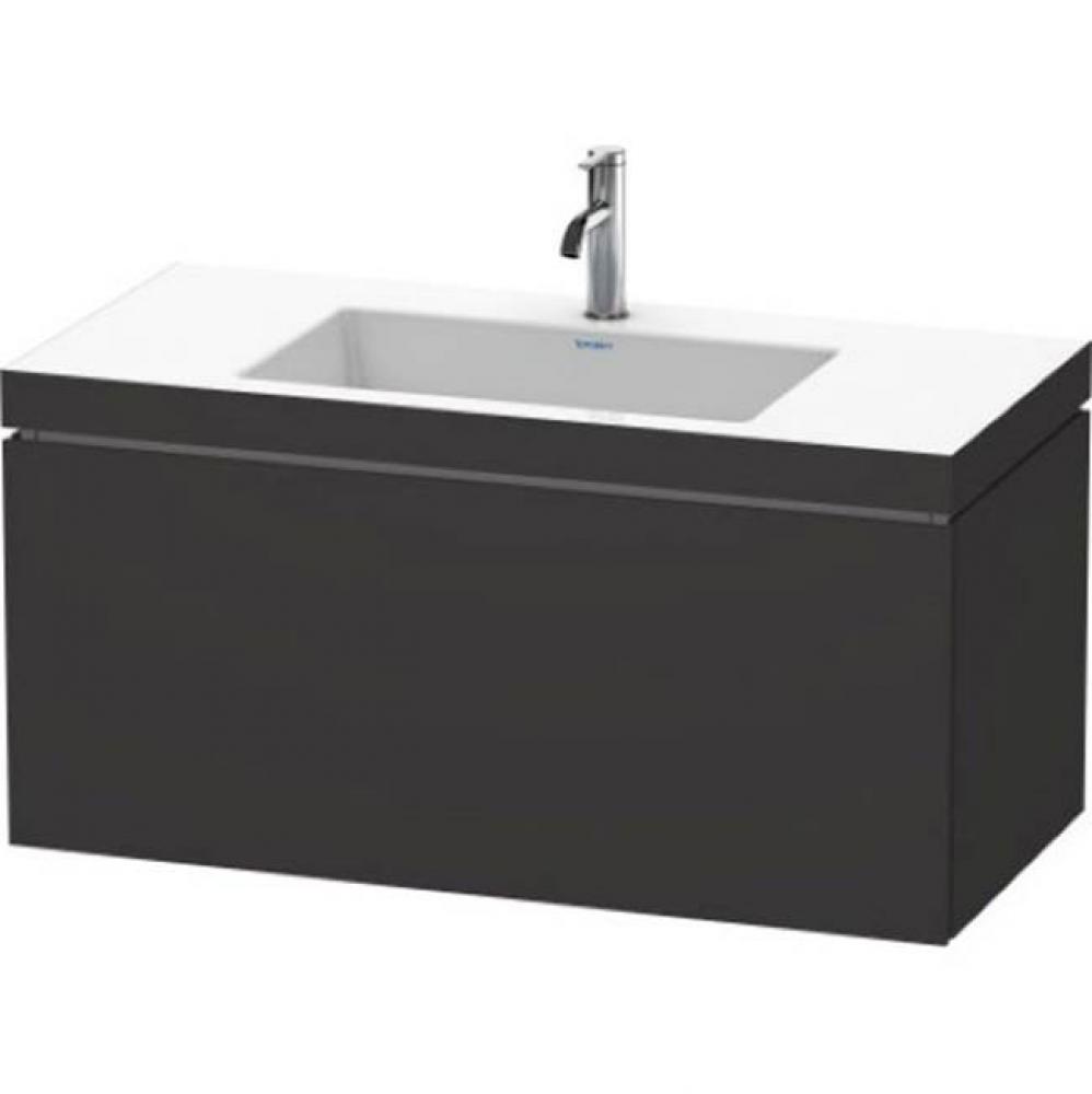 Duravit L-Cube C-Bonded Wall-Mounted Vanity  Graphite Super Matte