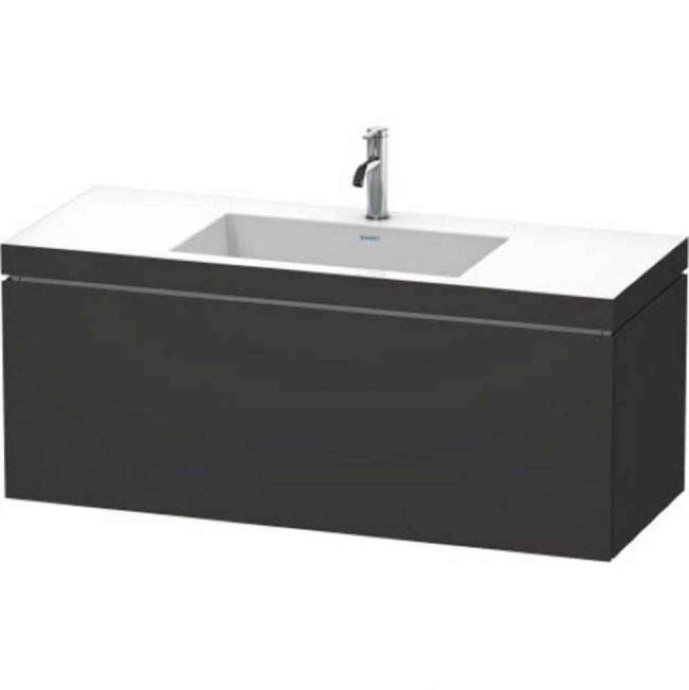 Duravit L-Cube C-Bonded Wall-Mounted Vanity  Graphite Super Matte