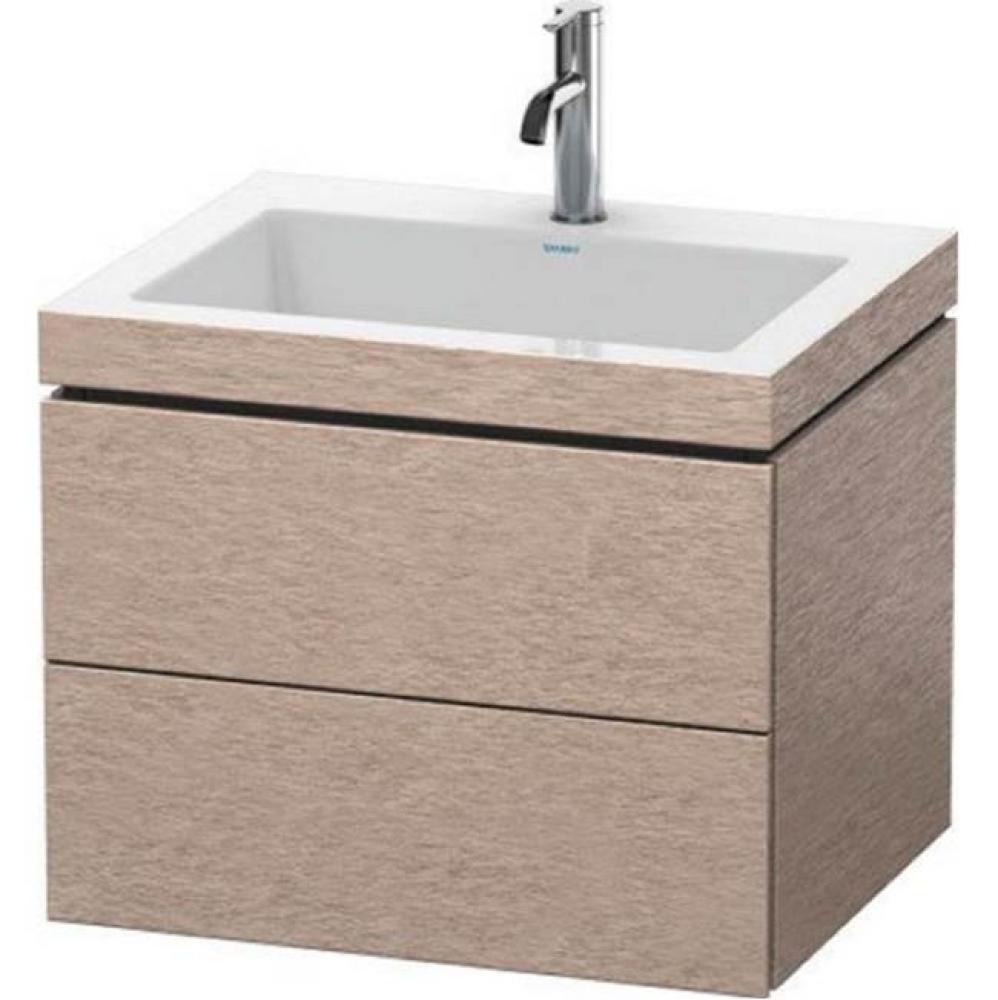 Duravit L-Cube C-Bonded Wall-Mounted Vanity  Graphite Super Matte