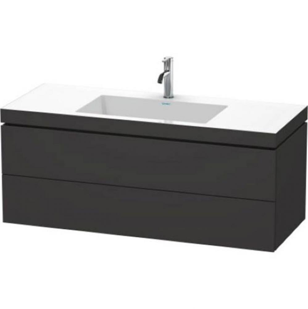 Duravit L-Cube C-Bonded Wall-Mounted Vanity  Graphite Super Matte