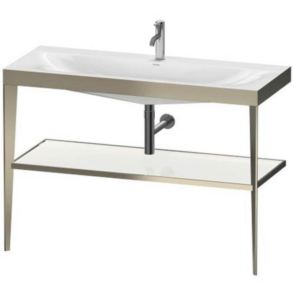 Duravit XViu C-Bonded Vanity Kit with Sink and Metal Console White|Champagne