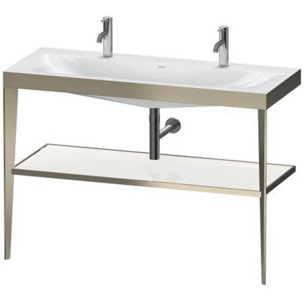 Duravit XViu C-Bonded Vanity Kit with Sink and Metal Console White|Champagne