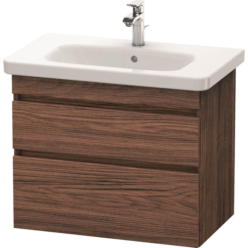 Duravit DuraStyle Two Drawer Wall-Mount Vanity Unit Walnut Dark