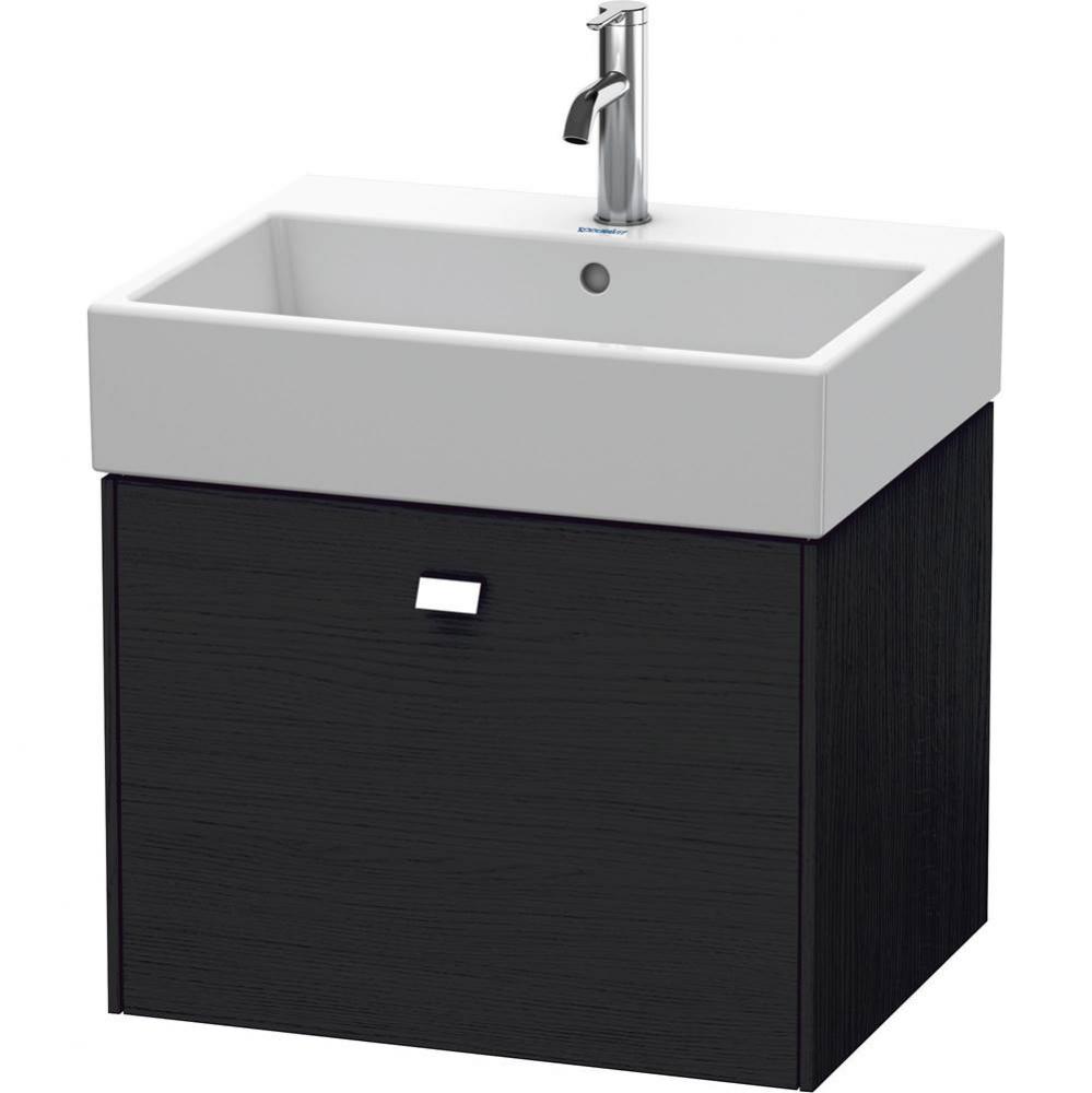 Brioso One Drawer Wall-Mount Vanity Unit Oak Black