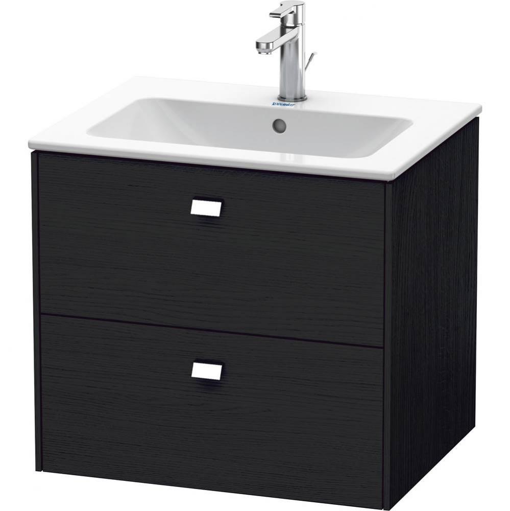 Brioso Two Drawer Wall-Mount Vanity Unit Oak Black