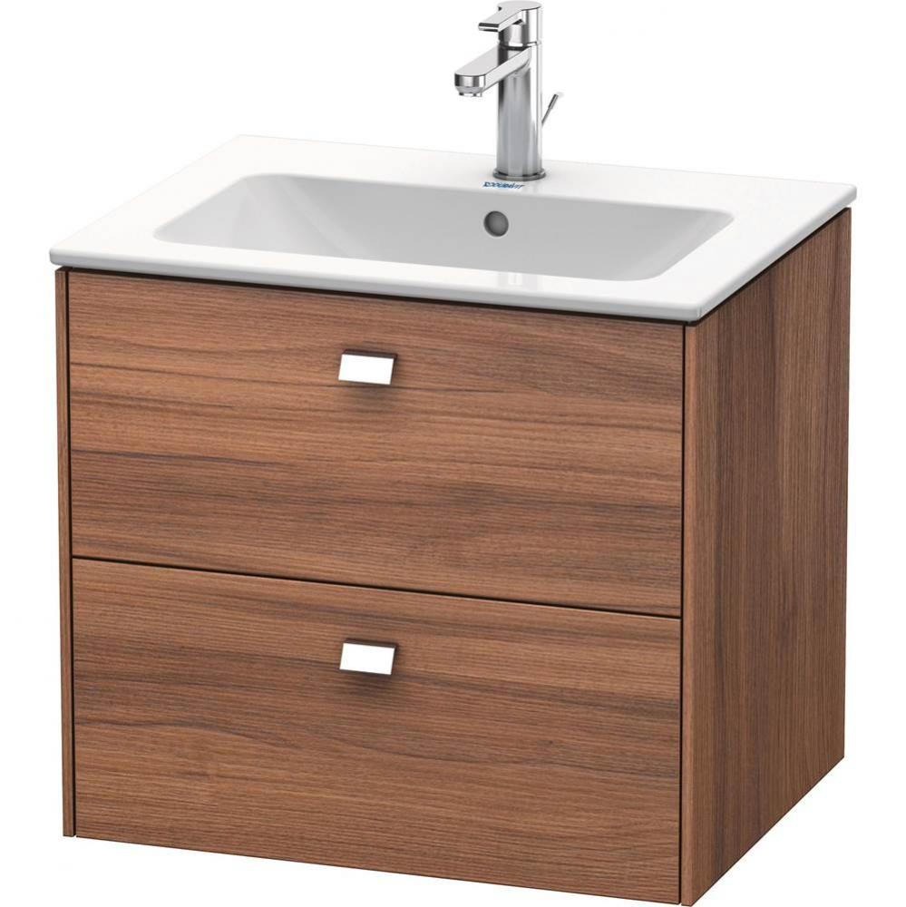 Brioso Two Drawer Wall-Mount Vanity Unit Walnut