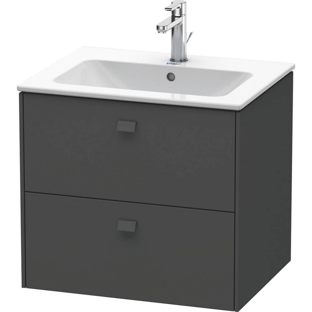 Brioso Two Drawer Wall-Mount Vanity Unit Graphite