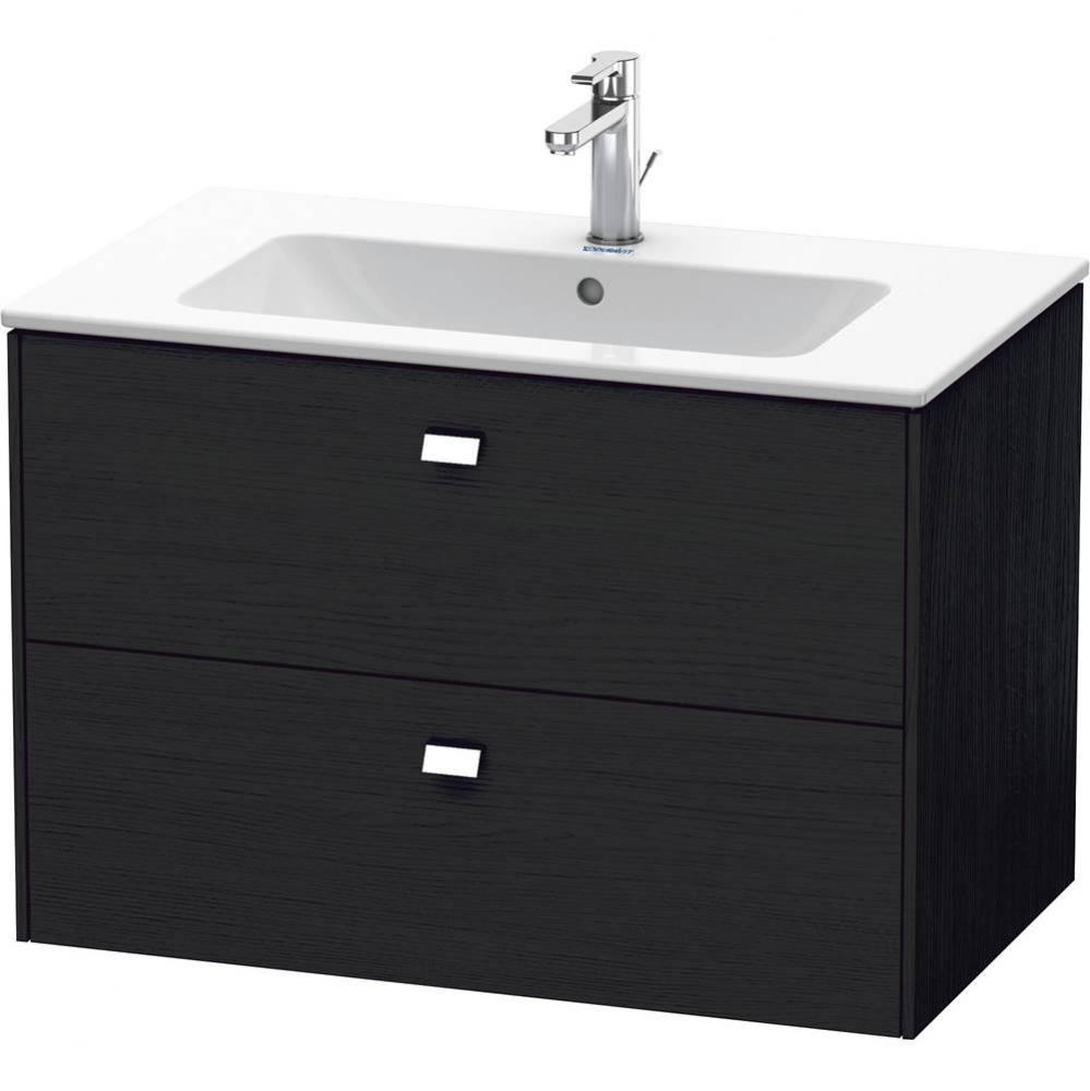 Brioso Two Drawer Wall-Mount Vanity Unit Oak Black