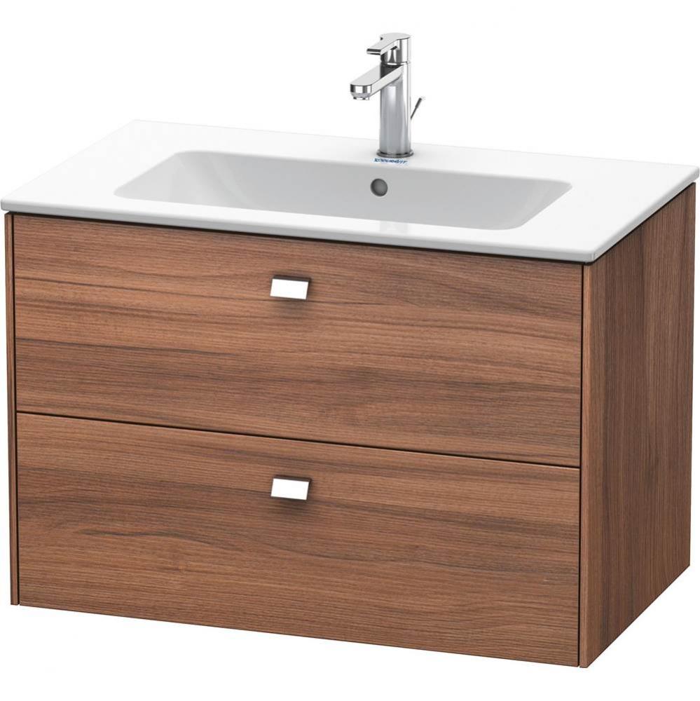 Brioso Two Drawer Wall-Mount Vanity Unit Walnut