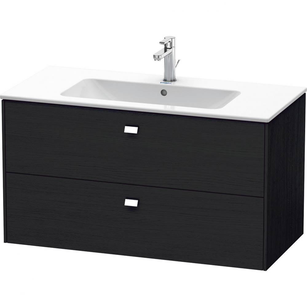 Brioso Two Drawer Wall-Mount Vanity Unit Oak Black