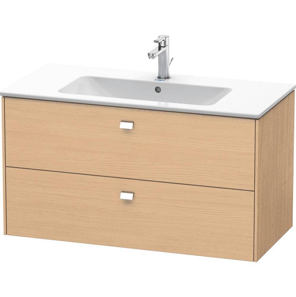 Brioso Two Drawer Wall-Mount Vanity Unit Natural Oak