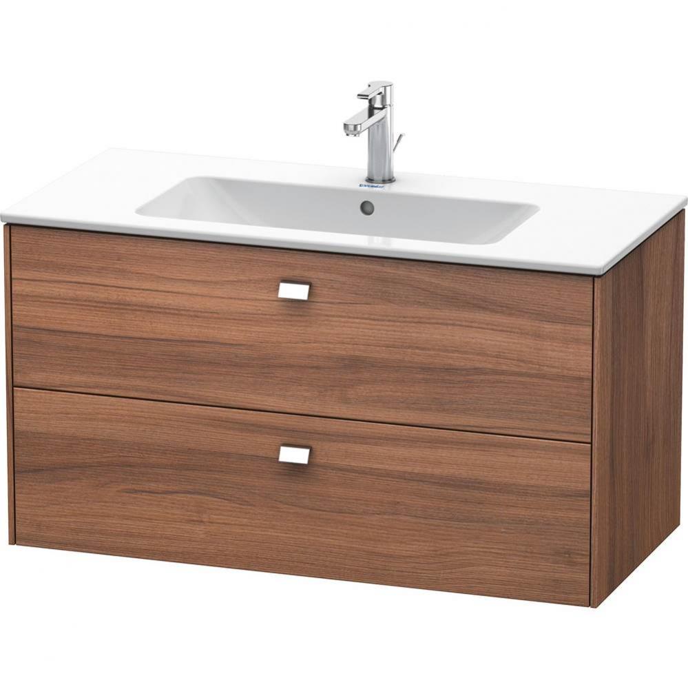 Brioso Two Drawer Wall-Mount Vanity Unit Walnut