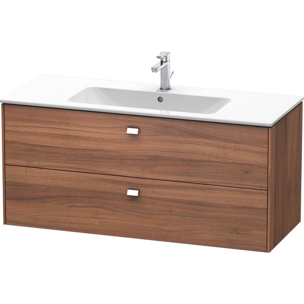 Brioso Two Drawer Wall-Mount Vanity Unit Walnut